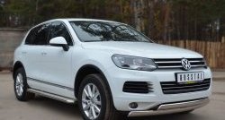 27 999 р. Защита переднего бампера (2 трубыØ75х42 мм, нержавейка) Russtal Volkswagen Touareg NF дорестайлинг (2010-2014)  с доставкой в г. Санкт‑Петербург. Увеличить фотографию 4