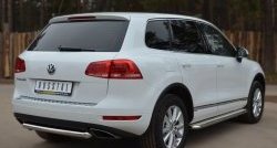 15 999 р. Одинарная защита заднего бампера из трубы диаметром 63 мм Russtal Volkswagen Touareg NF дорестайлинг (2010-2014)  с доставкой в г. Санкт‑Петербург. Увеличить фотографию 4