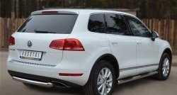 16 999 р. Одинарная защита заднего бампера из трубы диаметром 76 мм SLITKOFF Volkswagen Touareg NF дорестайлинг (2010-2014)  с доставкой в г. Санкт‑Петербург. Увеличить фотографию 4