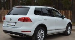 16 849 р. Защита заднего бампера (Ø75x42 мм, нержавейка) Russtal Volkswagen Touareg NF дорестайлинг (2010-2014)  с доставкой в г. Санкт‑Петербург. Увеличить фотографию 4