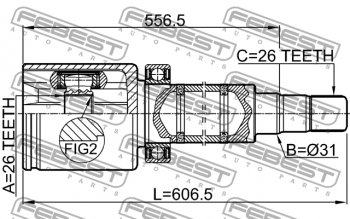 9 749 р. Правый шрус внутренний передний Febest (26X31X26) Volvo S60 FS седан дорестайлинг (2010-2013)  с доставкой в г. Санкт‑Петербург. Увеличить фотографию 2