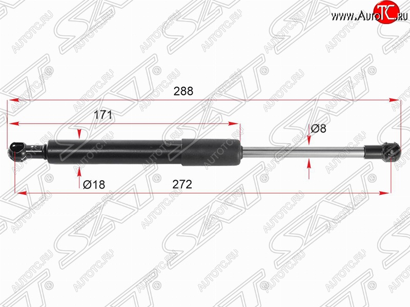 559 р. Упор крышки багажника SAT (газовый)  Volvo S60  RS,RH седан (2000-2010) дорестайлинг, рестайлинг  с доставкой в г. Санкт‑Петербург