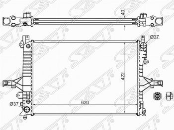 Радиатор двигателя SAT (трубчатый, МКПП/АКПП) Volvo XC70 дорестайлинг (2000-2004)