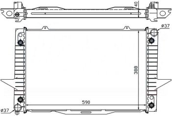 9 849 р. Радиатор двигателя (пластинчатый, 2.0T/2.3T/2.5T, АКПП) SAT (36 мм)  Volvo S70 - V70  с доставкой в г. Санкт‑Петербург. Увеличить фотографию 1