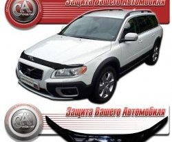 2 599 р. Дефлектор капота CA Plastic  Volvo XC70 (2007-2016) (Classic черный, Без надписи)  с доставкой в г. Санкт‑Петербург. Увеличить фотографию 1