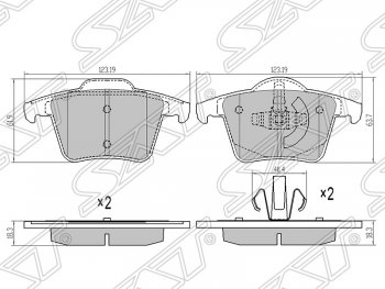 979 р. Колодки тормозные SAT (задние) Volvo XC90 C дорестайлинг (2002-2006)  с доставкой в г. Санкт‑Петербург. Увеличить фотографию 1