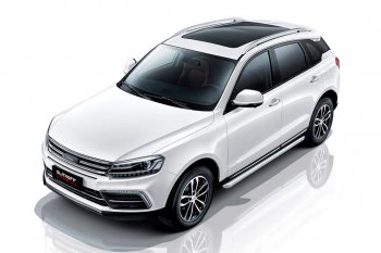 12 249 р. Защита порогов Slitkoff (d57 мм)  Zotye Coupa  B11F (2019-2021) (Нержавейка, Полированная)  с доставкой в г. Санкт‑Петербург. Увеличить фотографию 1