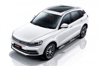 10 849 р. Защита порогов Slitkoff (d76 мм, с проступями) Zotye Coupa B11F (2019-2021) (Сталь с полимерным покрытием. Цвет: серебристый)  с доставкой в г. Санкт‑Петербург. Увеличить фотографию 1