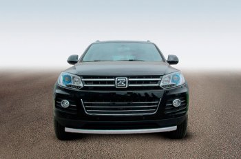 7 249 р. Защита переднего бампера Slitkoff (Ø57 мм, радиусная) Zotye T600 (2014-2021) (Сталь полимерным покрытием в цвет: серебристый)  с доставкой в г. Санкт‑Петербург. Увеличить фотографию 1